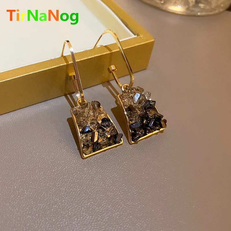 2022 New South Korea Crystal Geometry Trapezoid Square Earrings Earrings Fashion Classic Luxury Contracted Women Jewelry Gifts