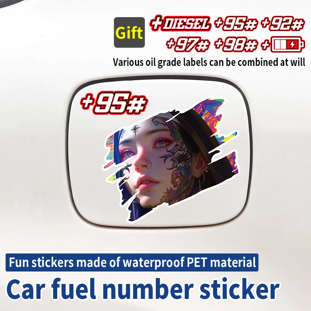 

Gothic Nun Sister Car Fuel Number Stickers Waterproof Vinyl Auto Fuel Tank Cap Stickers Diesel and Gasoline Decals Accessories