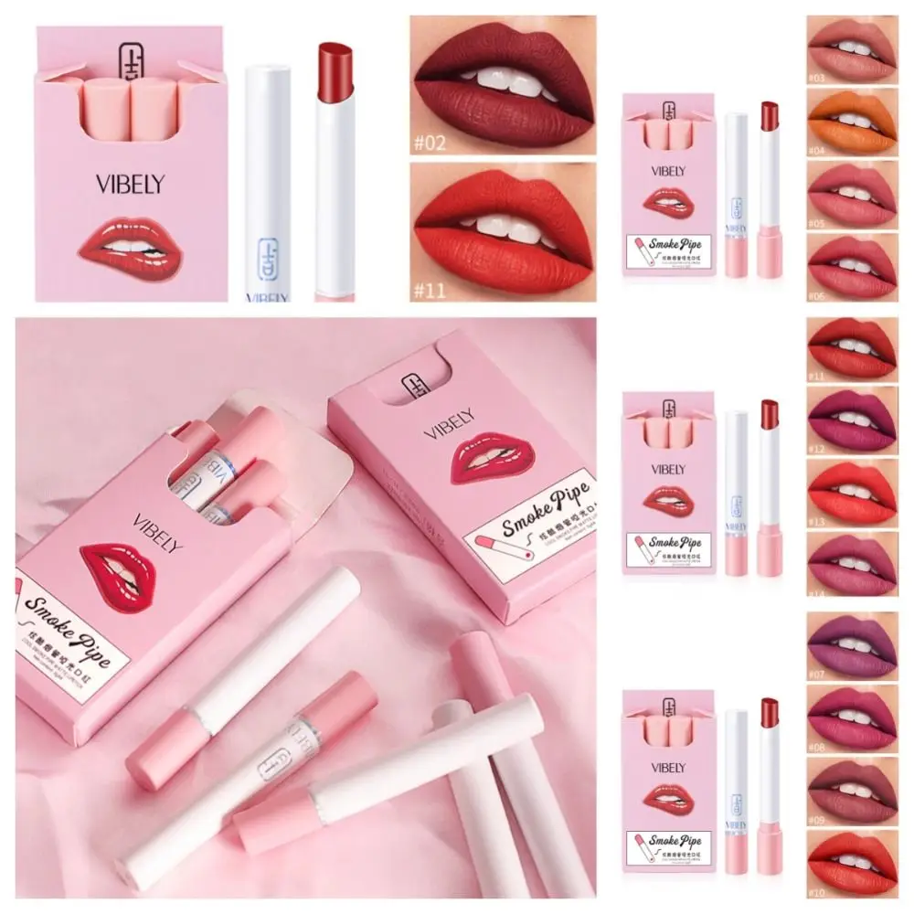 Elegante esmalte labial de longa duração, brilho labial nu, lama fosca lisa, veludo rosa, senhora