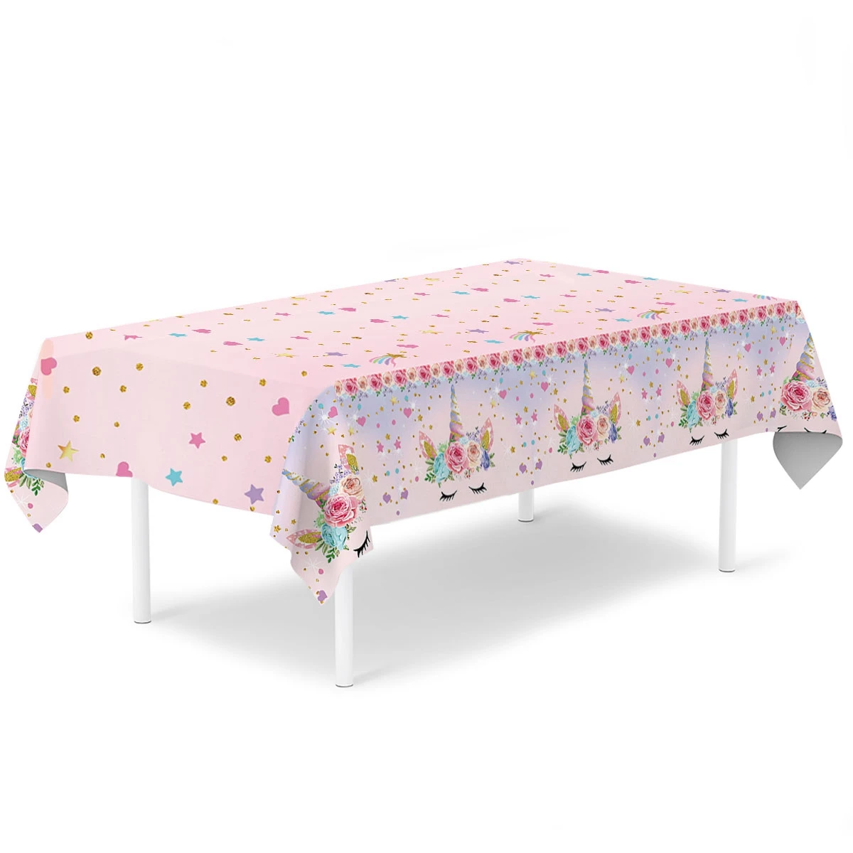 1pc 220x130cm Unicorn Disposable Tablecloth for Kids Birthday Party Decoration Unicorn Theme Party Decor Supplies Baby Shower image 6