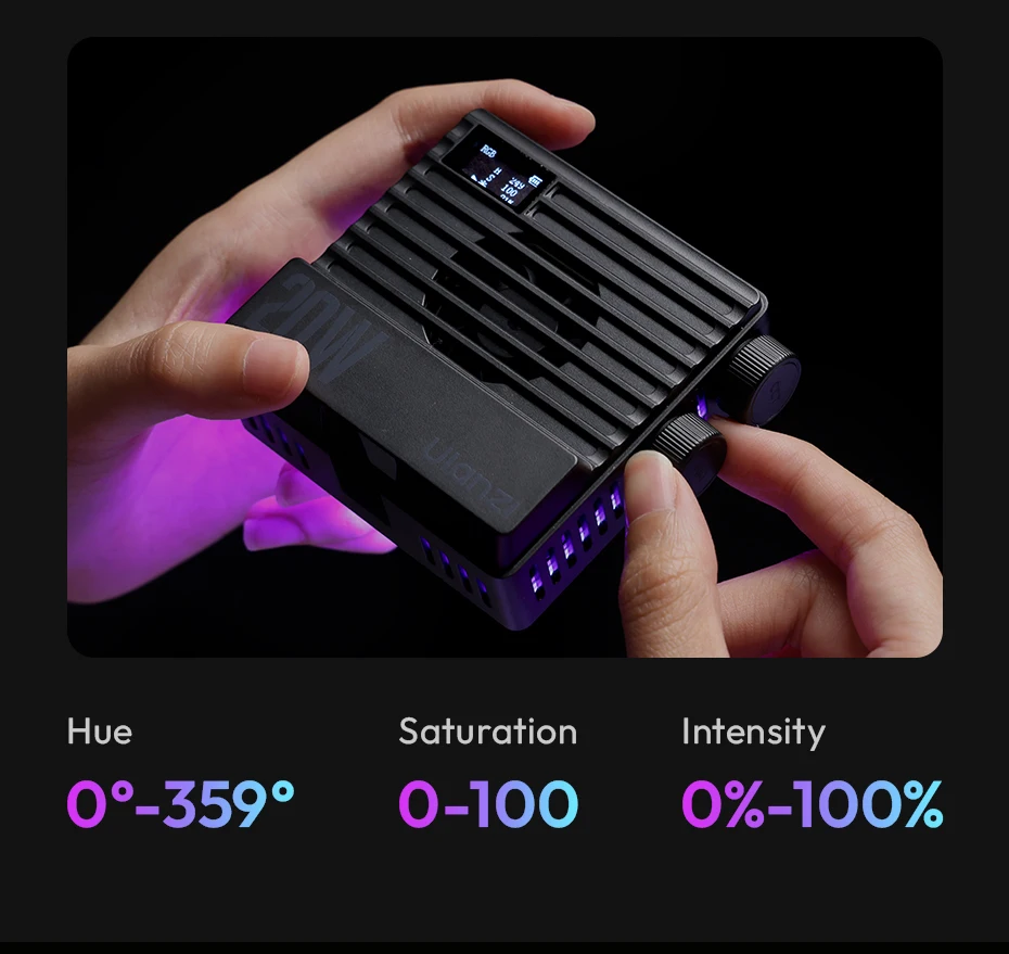 LE20 20W RGB Pocket Light CRI 95+ 2500K-9000K Dimmable Camera Video Light for DS