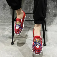 Ethnic Style Embroidered Canvas Shoes Harajuku Loafers Sneakers Fashion Casual Women Mens Shoes Streetwear Old Beijing Shoes