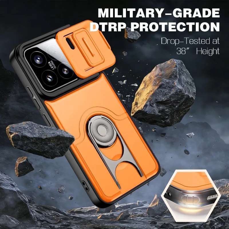 Armored Bracket Sliding Window Phone Case Suitable for Xiaomi 17TPro 17T 17Pro 17ProMax 15 Ultra 15T Pro 15Pro 14T 14TPro Case