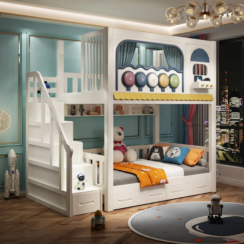 

Full solid wood bunk beds Bunk beds Children's high and low beds