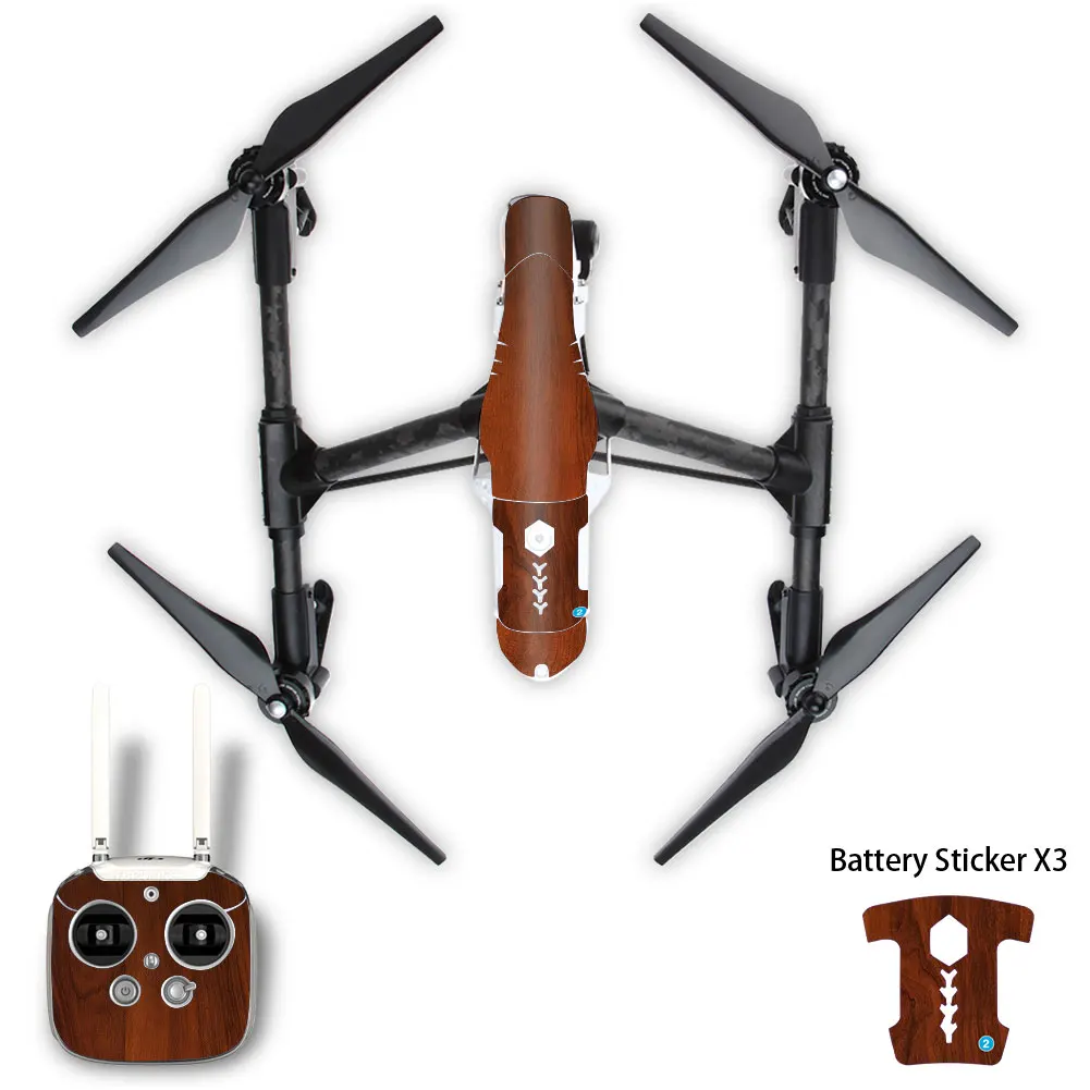 ملصق مائي على شكل ملصقات الجلد البلاستيكية ل DJI T600 إلهام 1 الطائرة بدون طيار لصقة جلد صناعي ملصق الطائرة بدون طيار الجسم + تحكم عن بعد + الذراع ملصقات