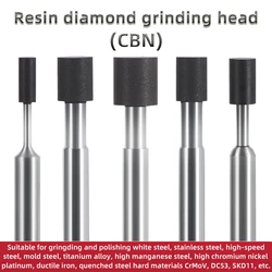 6mm Shank CBN Resin Diamond Sintered Grinding Head For Grinding Polishing High Hardness Materials Inner Hole Customizable