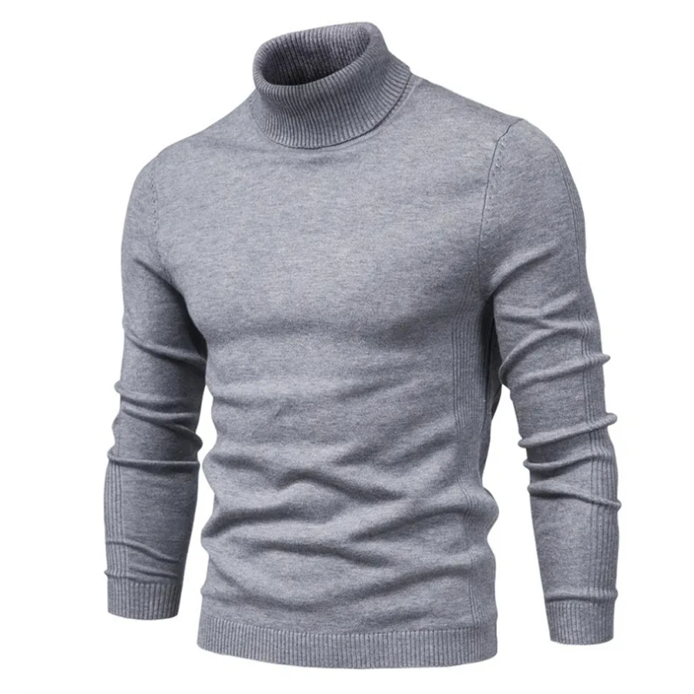 Fashion Mens Autumn Winter Sweater Thick Warm Pullovers High Quality Men\'s High collar Basic Casual Slim Comfortable Sweaters