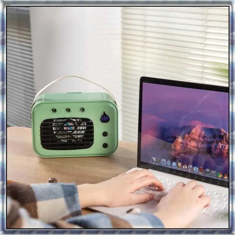 The New Rechargeable USB Portable Air Cooler With LED Night Light, Desktop Water Mist Fan For Home Use