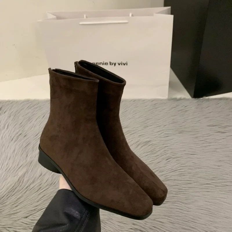 Women's Shoes 2024 High Quality Mid-Calf Women's Boots Fashion Back Zip Modern Boots Women Hot Sale Solid Shoes for Womenzapatos