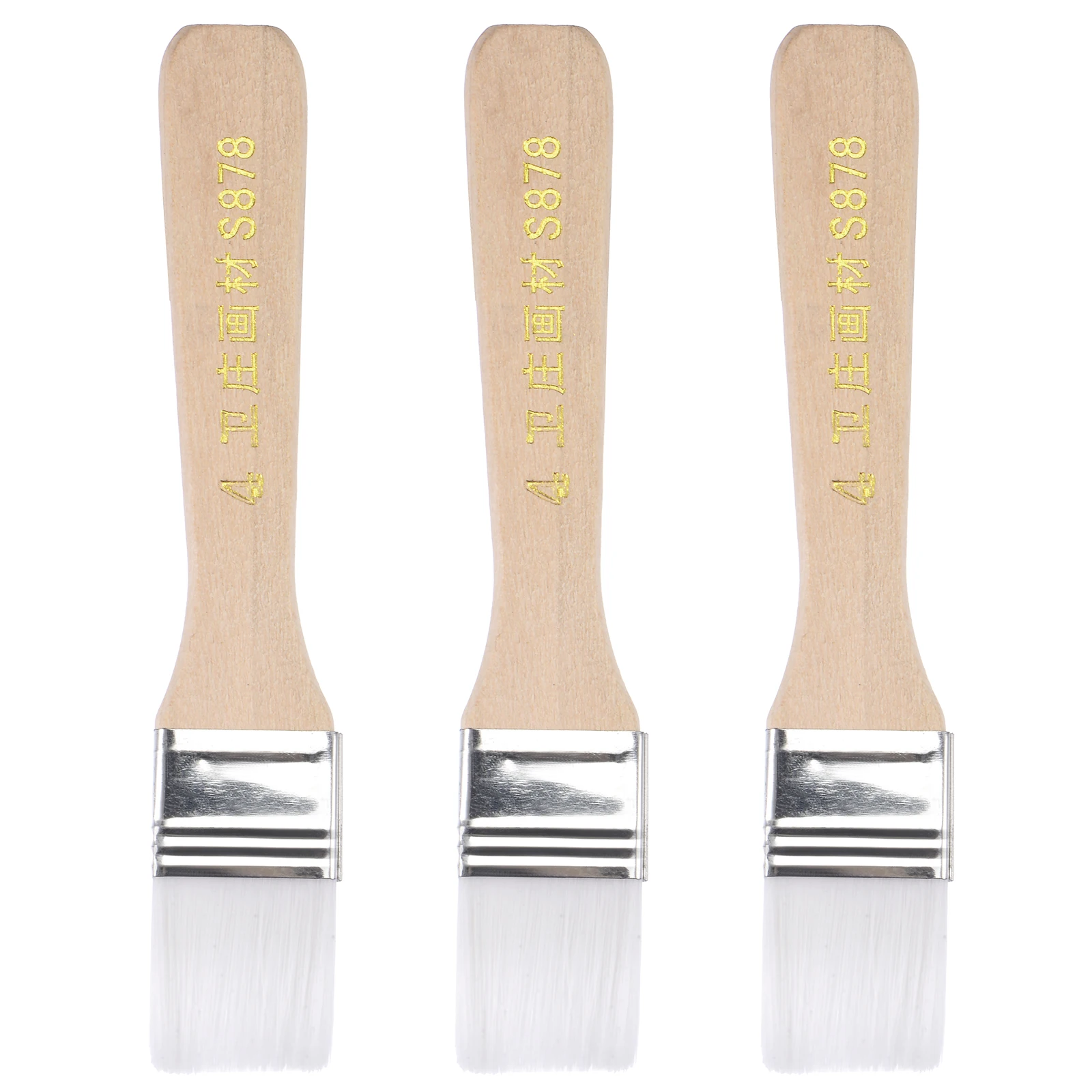 

uxcell 6" Paint Brush 1" Width Soft Nylon Bristle with Wood Handle for Wall, Cabinets, Fences White 3 Pcs