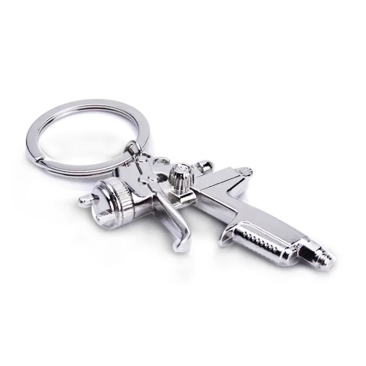 Metal New Water Gun keychain Car wash tools High-pressure water gun model  Key chain Party gift Pendant key Ring