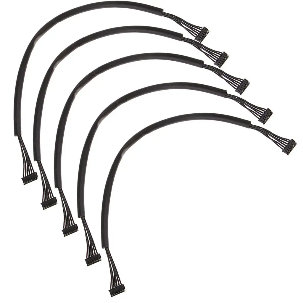 5pcs Hall Sensor Wire Harness 200mm Black Sensored Brushless Motor Cable Replacement Accessory Parts for RC Car Buggy Truck ESC