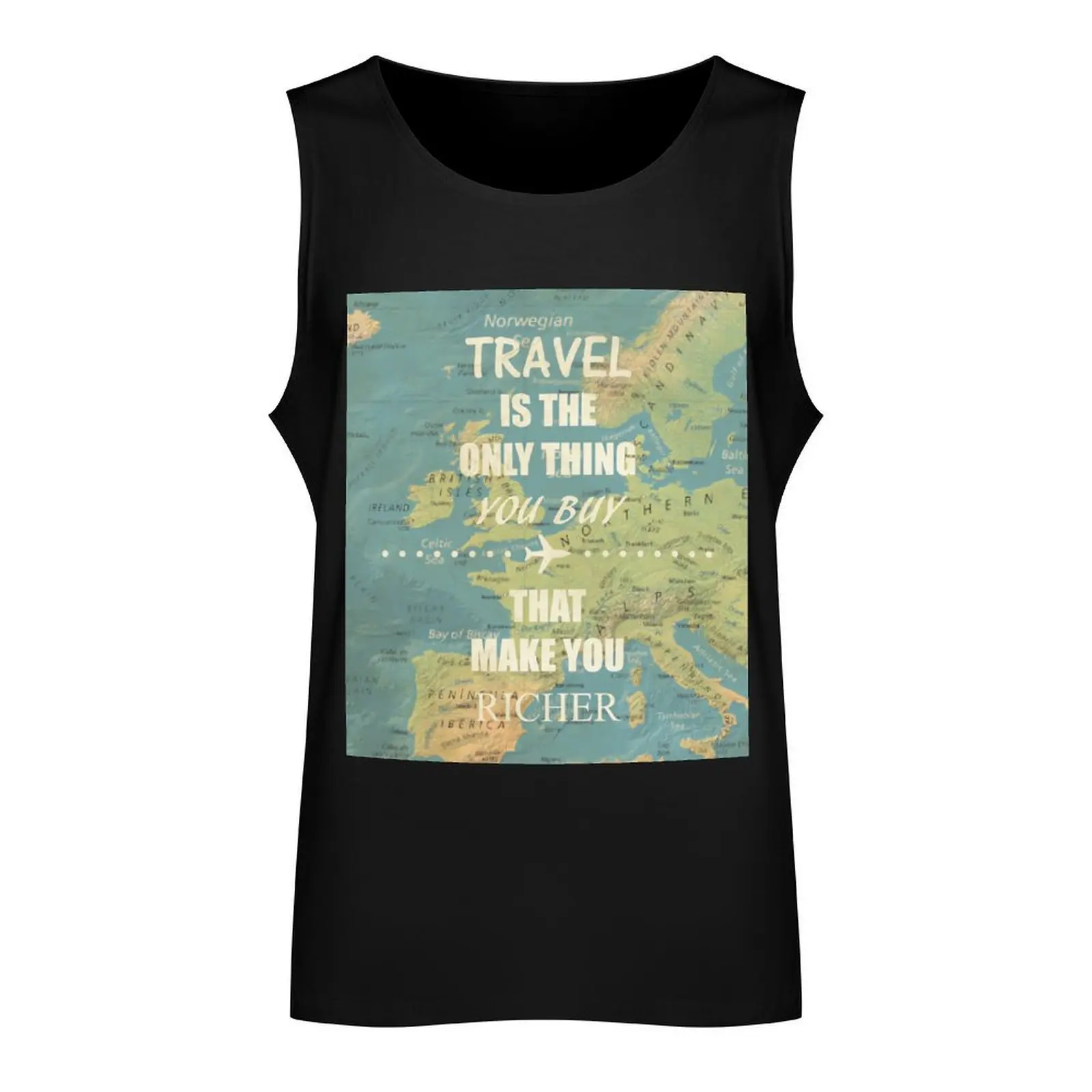 Travel is the only thing you buy that make you richer Tank Top t-shirt gym man bodybuilding men Men's fitness t-shirt