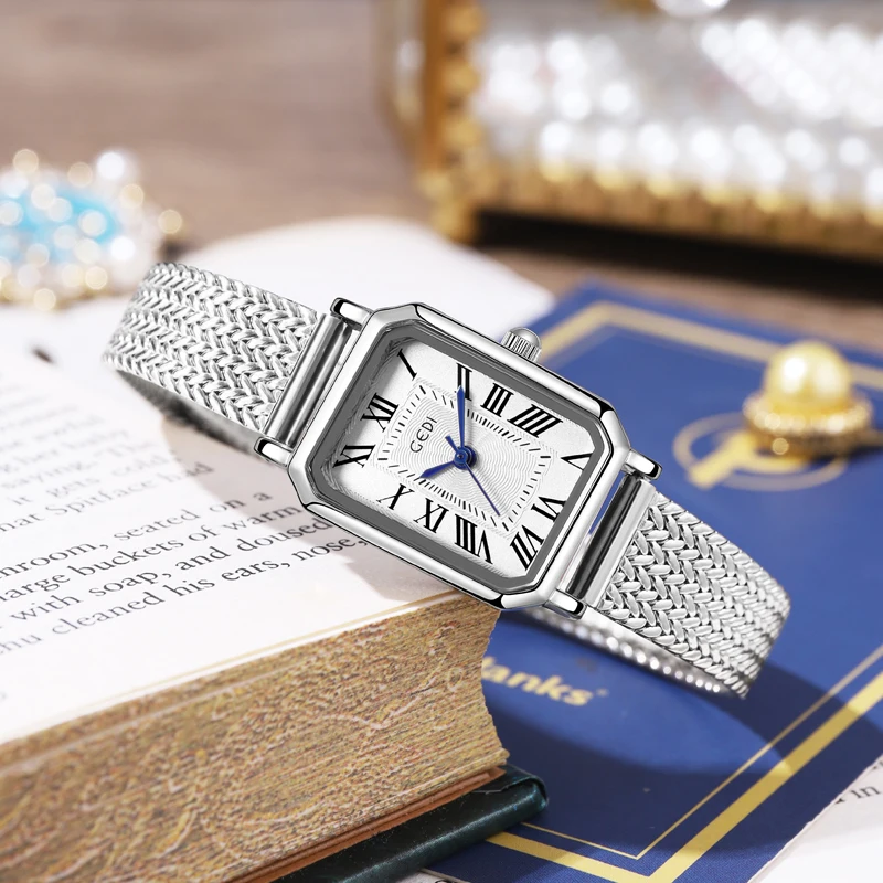 High-value second-hand women's watch retro Roman luxury watch classic square dial quartz watch
