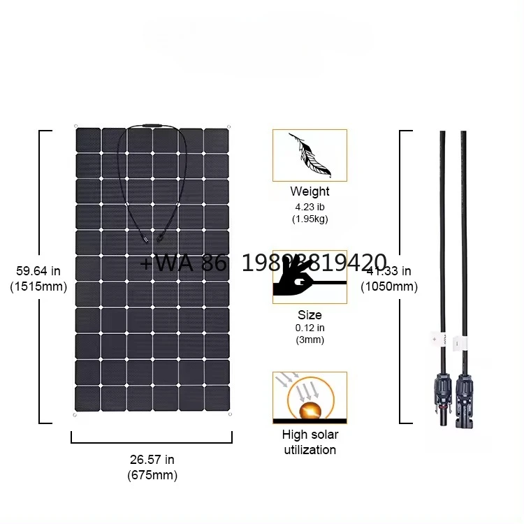 

Flexible Solar Panel Semi Flexible Solar Panel Solar Sheet Sunpower Module for Marine Rvs Campervans Yachts Cars