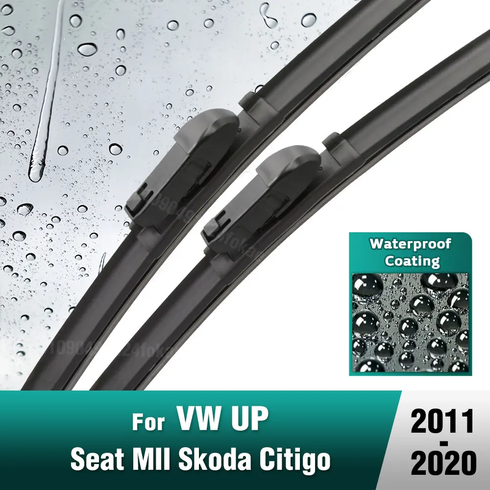 

Silicone & rubber Front Wiper Blades Set For VW UP Up! Seat MII Skoda Citigo 2011 - 2020 Windshield Windscreen 24"16"