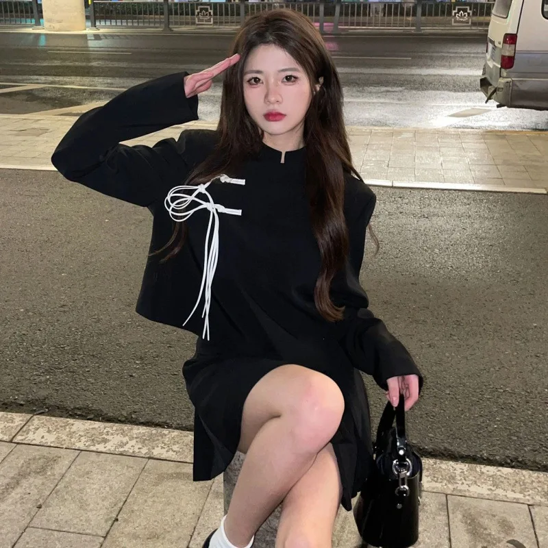 

Блейзеры женские весенне-осенние модные с круглым вырезом свободного покроя универсальные унисекс в китайском стиле простые классические ретро винтажные городские