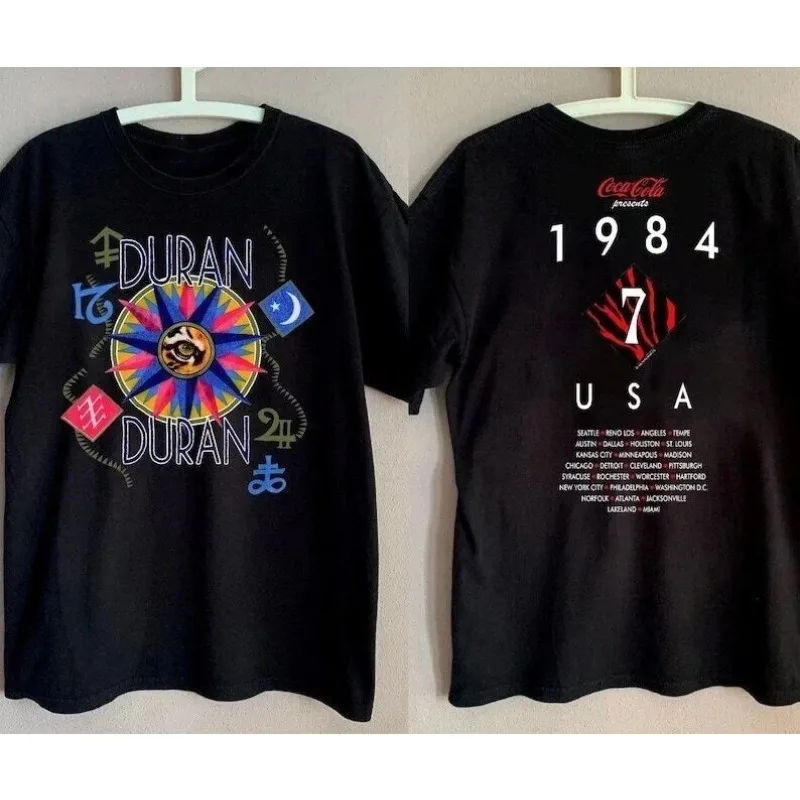 Camiseta Duran Duran Arena Tour 1984, Camiseta Duran Duran com gráfico Twoside Remake, camisetas masculinas