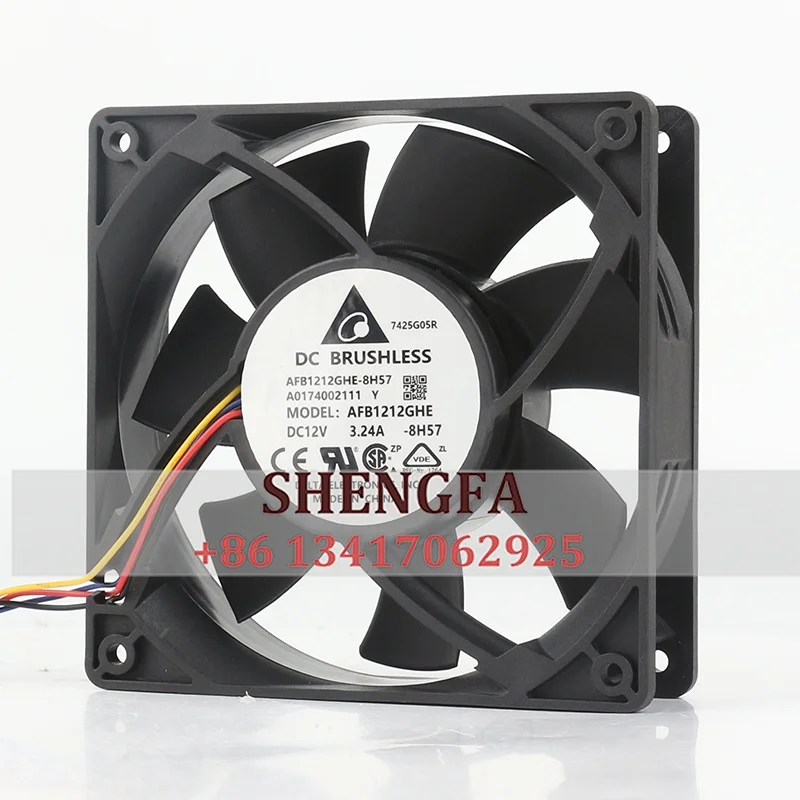 

Вентилятор корпуса Delta AFB1212GHE DC 12 В 3,24 А 12038, ШИМ-регулировка скорости, жестокий ветер, большой объем воздуха, охлаждающий вентилятор 120x120x38 мм