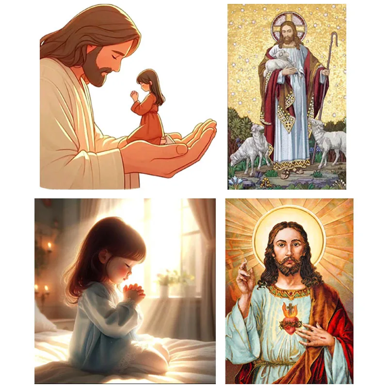 Lot Christianity Jesus pray love Heat Thermal Transfers Sticker Iron On Fusible Patches For Clothing Ironing Application DIY