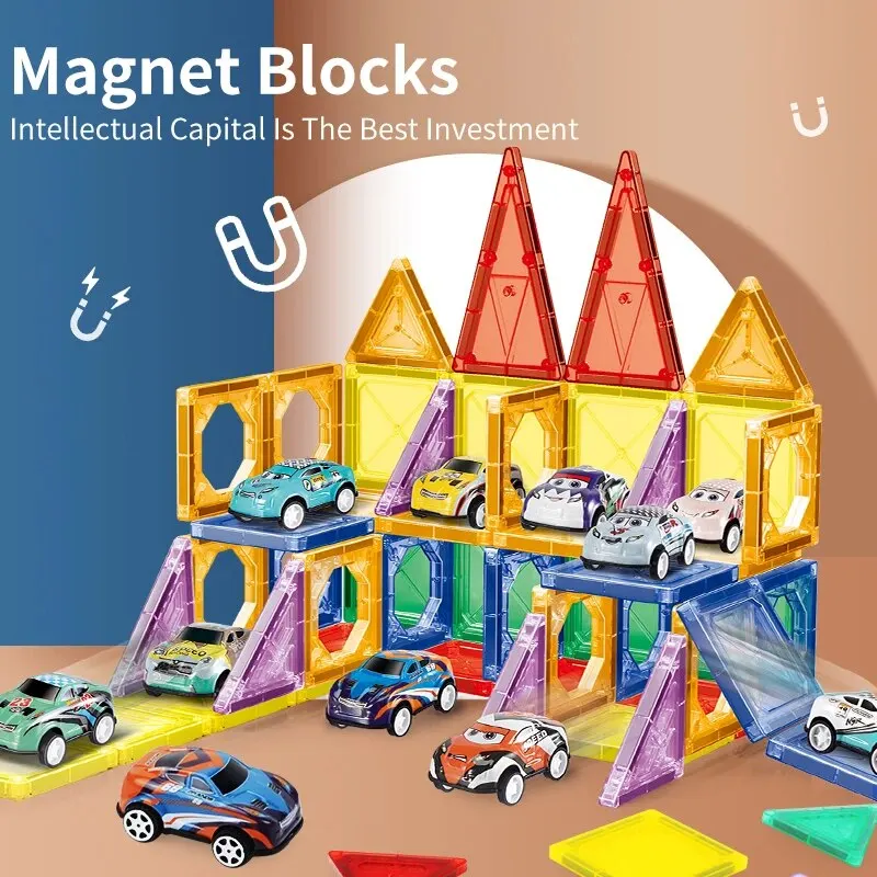 Magnetic Tiles Kids Magnetic Blocks Building Sets 3D Magnet Tile Building Blocks Magna Construction Educational STEM Toys Gifts