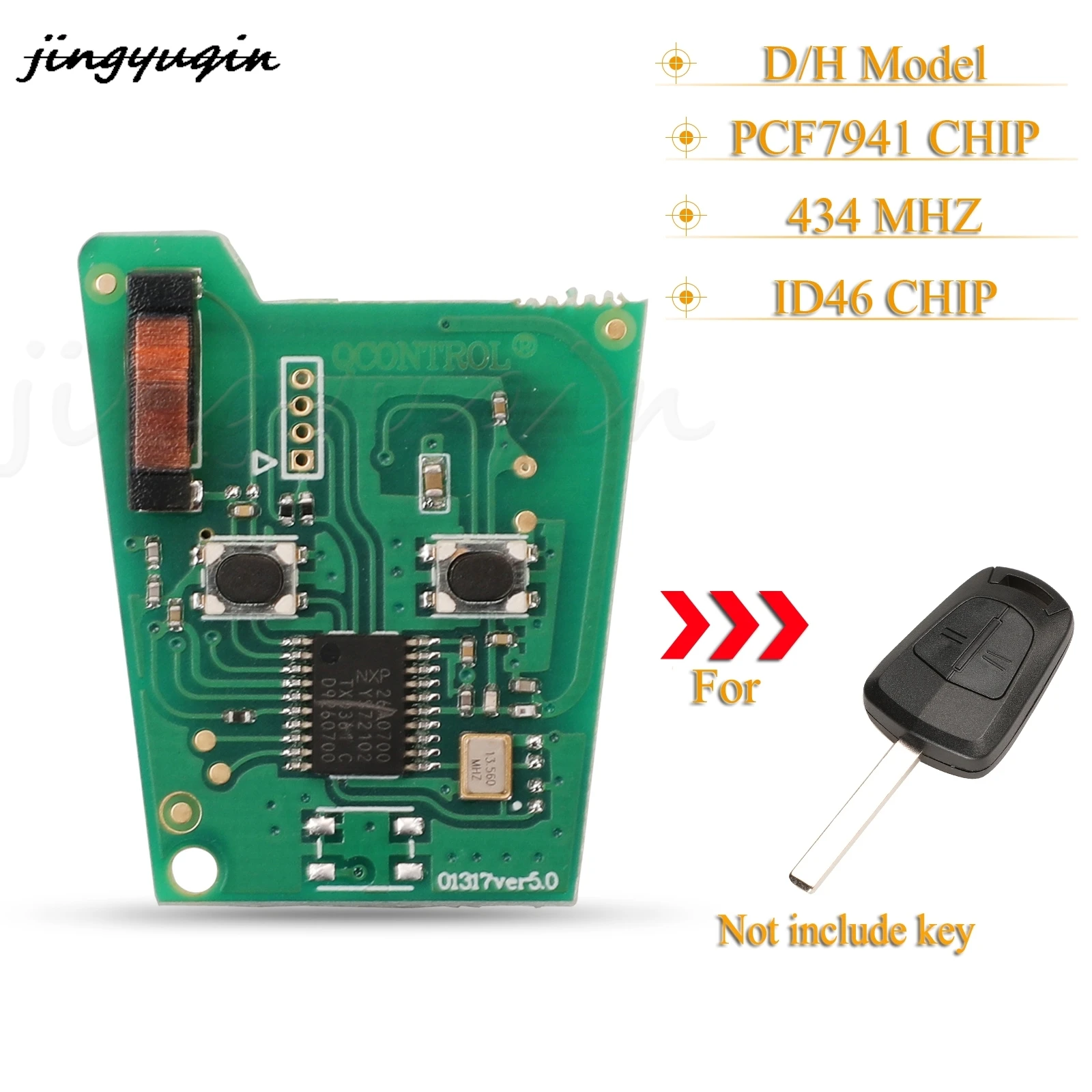 

jingyuqin 10pcs 2BTN 434Mhz ID46 PCF7941Chip Remote Car Key Circuit Board For Opel Vauxhall Corsa D 2007-2012 Astra H 2004-2009