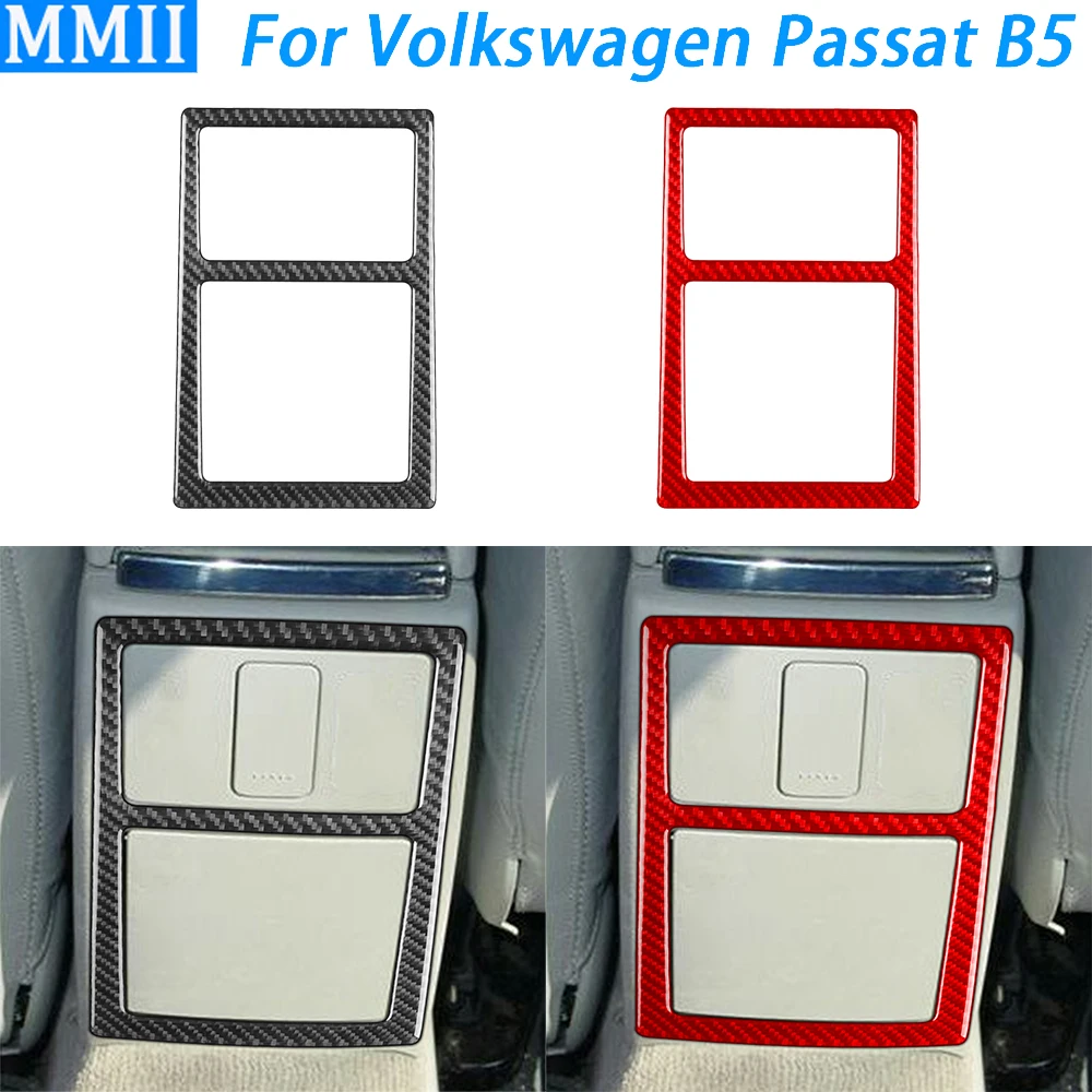 

For Volkswagen Passat B5 2001-2005 Carbon Fiber Rear Control Panel Frame Trim Cover Car Interior Decoration Accessories Sticker