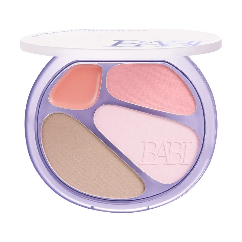BABI 4 色輪郭パレットハイライター輪郭パウダーフェイスパレット女性のためのブロンザーイルミネーターオリジナルハイエンドメイク