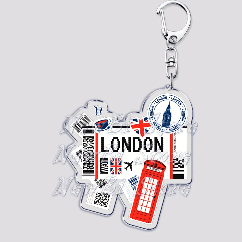 Hot Boarding Pass Keychains for Accessories Bag TOKYO SEOUL PARIS LONDON Travel Souvenir Tickets Keyring Jewelry Friends Gifts