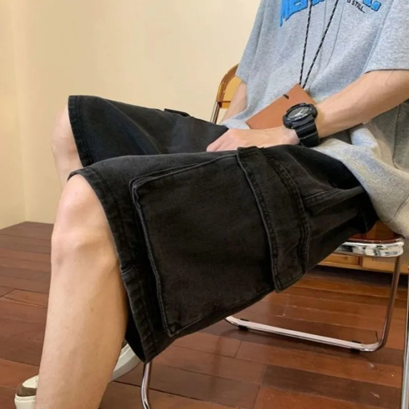 Men Summer Cool Cotton Cargo Demin Shorts Comfortable Casual Brand Streetwear Daily Short Bottoms Men's Jeans
