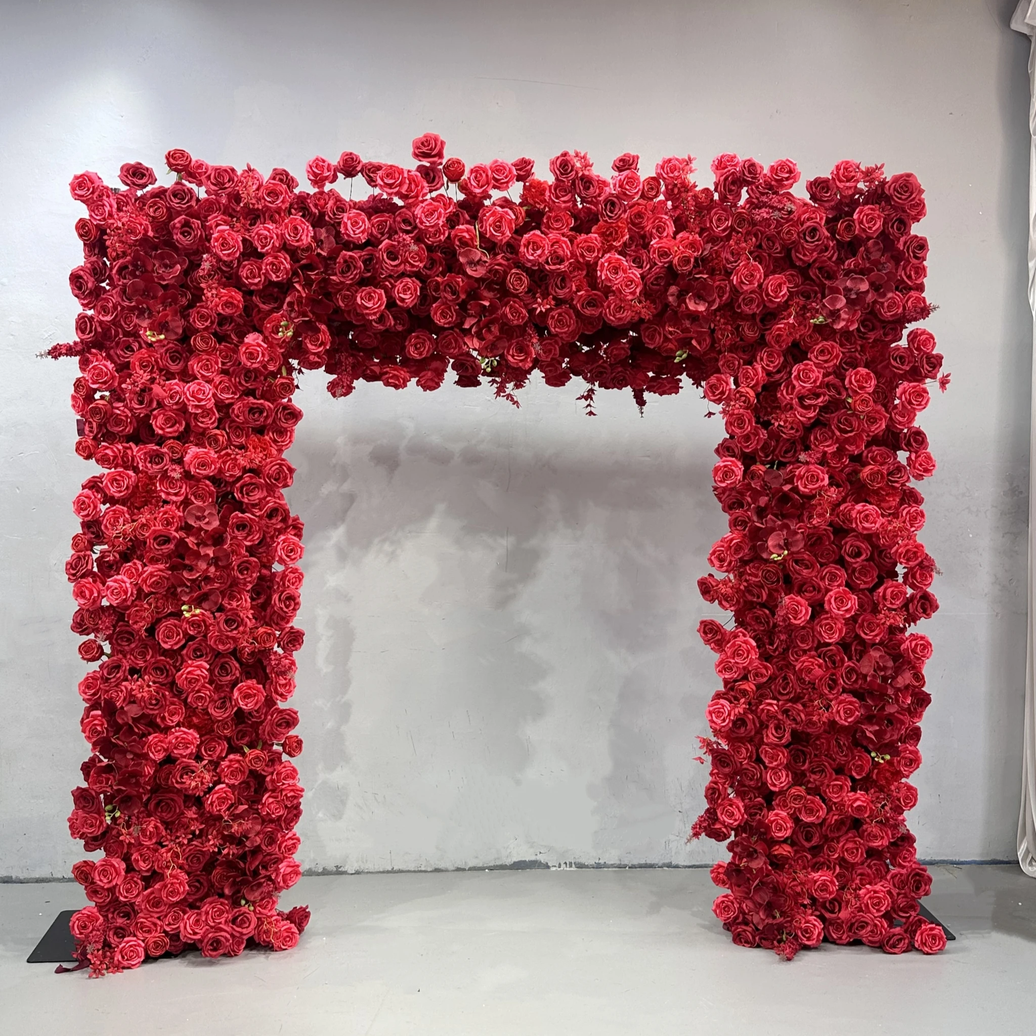 

ATV Custom Wedding Red Artificial Flower Arch Wed Arch For Wedding Decoration