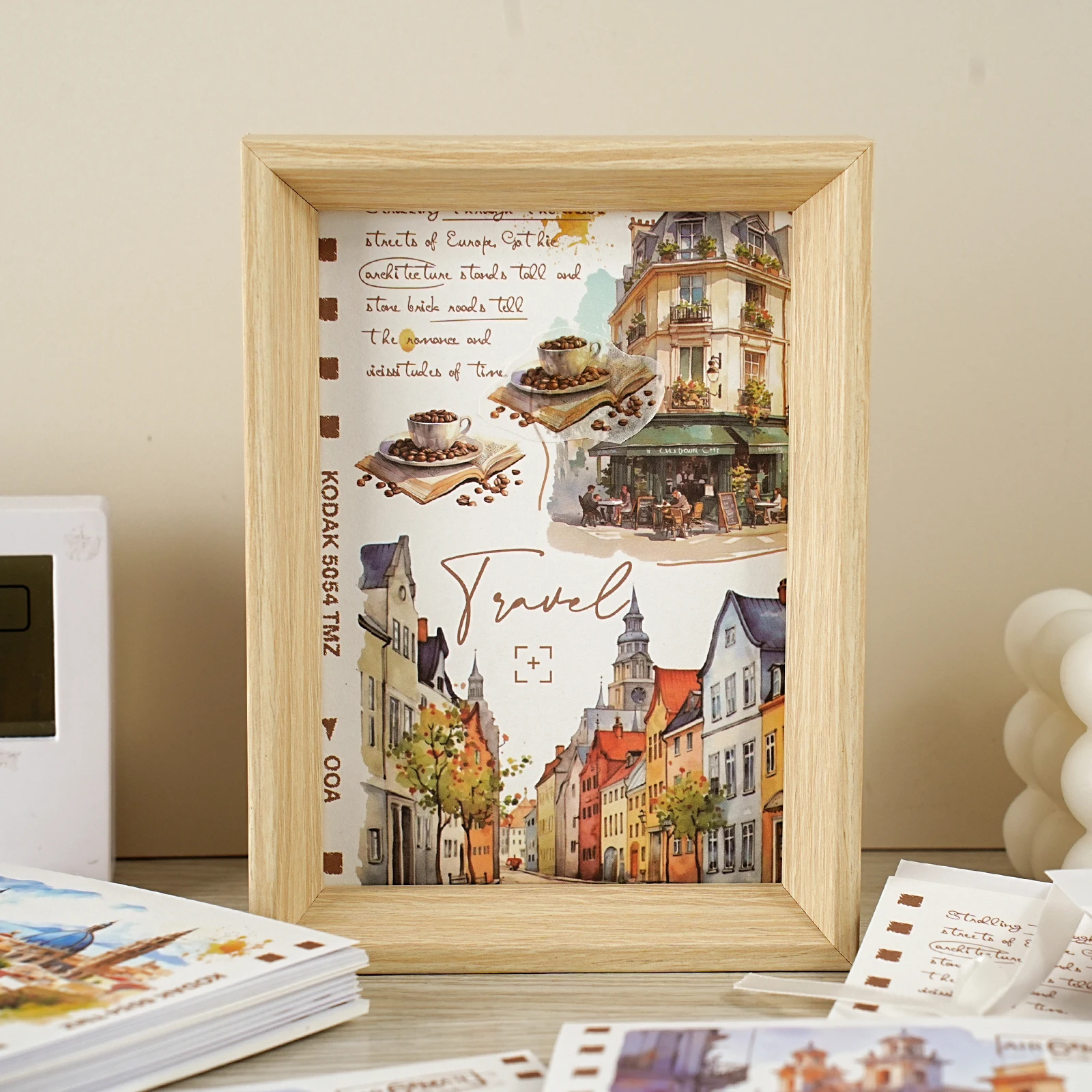 Etori Life سلسلة أفلام السفر الرجعية أربعة مواسم ملصقات المناظر الطبيعية في الهواء الطلق المواد المختلطة ورقة الاستخدام المزدوج DIY بها بنفسك كمبيوتر محمول ، ألبوم صور ، سجل القصاصات اليدوية ، كيس ورق الهدايا ، القرطاسية الطلاب ، ملصقات الأطفال ، الحرف اليدوية #6