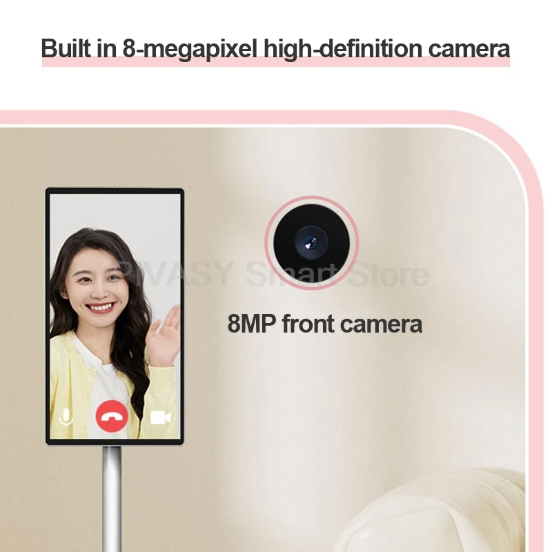 21.5 인치 터치 스크린 연구 야외 안드로이드 시스템 8G+128G 휴대용 회전식 8 코어 스마트 TV 6000mAH 배터리 전원 이동식