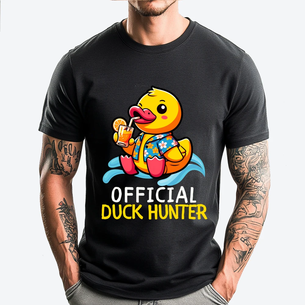 

Duck Cruise Boat Shirt Rubber Duck Hunting Squad Camisas Basicas Hombre Men's Shirts Camisa Casual Hip Hop