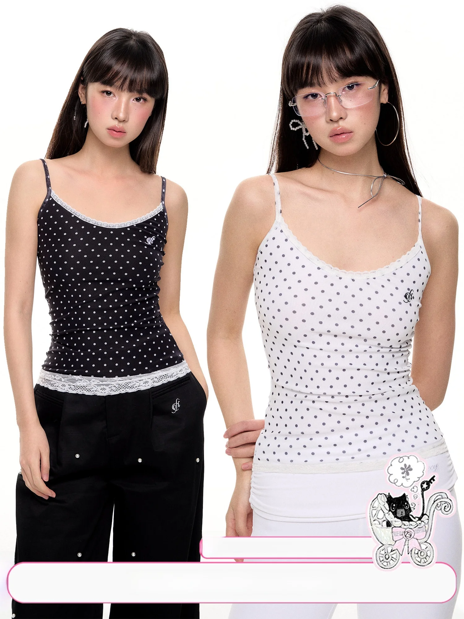 

NECY Studio Women's Slim Fit Lace Camisole Tank Top Inner Wear Original Design Polyester Spandex Casual Leisure Fashion