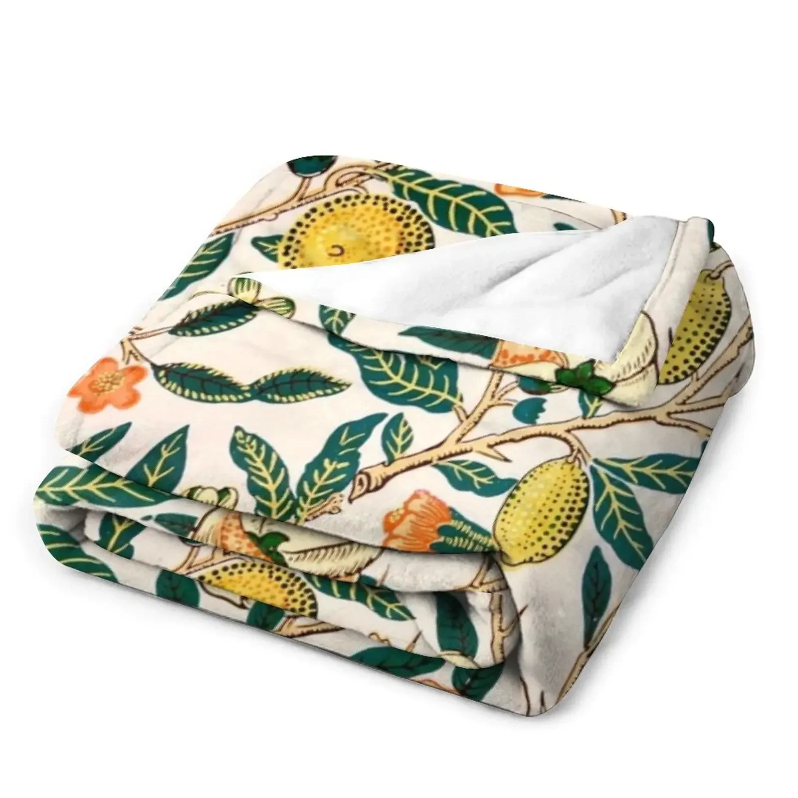 Fruit or Pomegranate - William Morris Throw Blanket Nap Camping Blankets