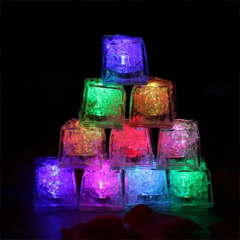 1-12Pcs LED Ice Light Glowing Ice Cubes Touch Sensitive Lights Bar Atmosphere Light Lighting In Water For Wine Drinking Glass