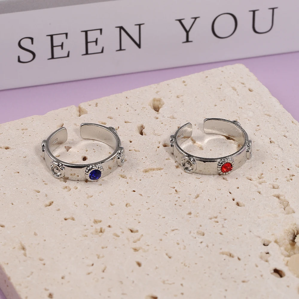 Vintage Geschnitzter Offener Ring mit Nischendesign, Verstellbarer Punk-Stil Paarring, Personalisierte Schmuckdekoration Geschenk – Detail 2