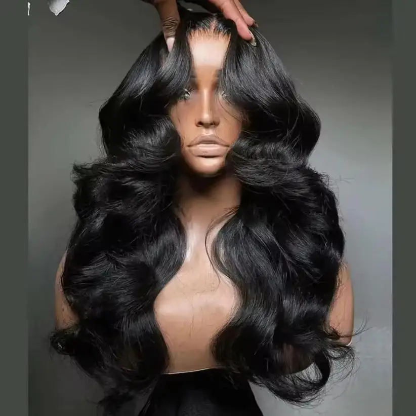 40 42 Inches Silky Smooth Natural Black Body Wave Virgin Lace Wig 16 To 42 Inches 13x6 Wide HD Lace Front 13x4 Daily Lace 250 Density Pre Plucked Undetectable Hairline