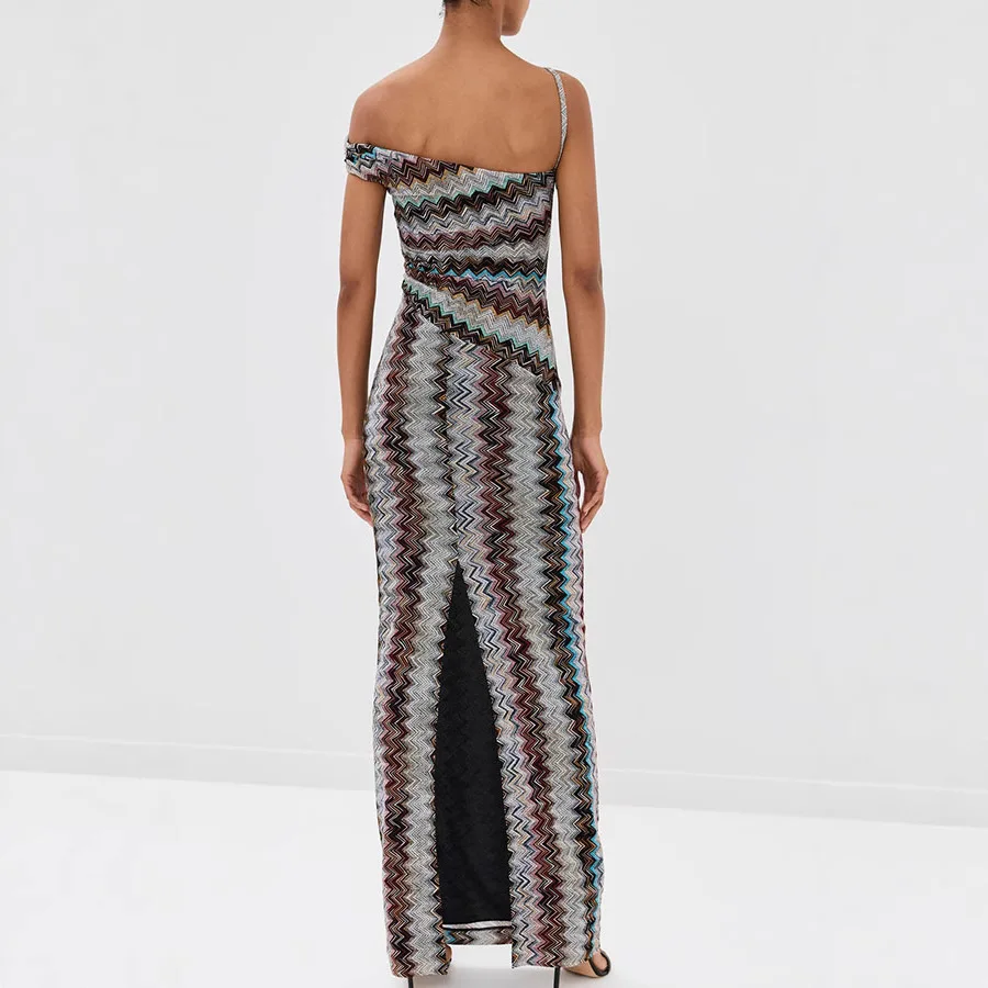 

2025 новые модные американские европейские женские полосатые без рукавов тонкие до щиколотки с косым вырезом повседневные модные платья на подтяжках женские