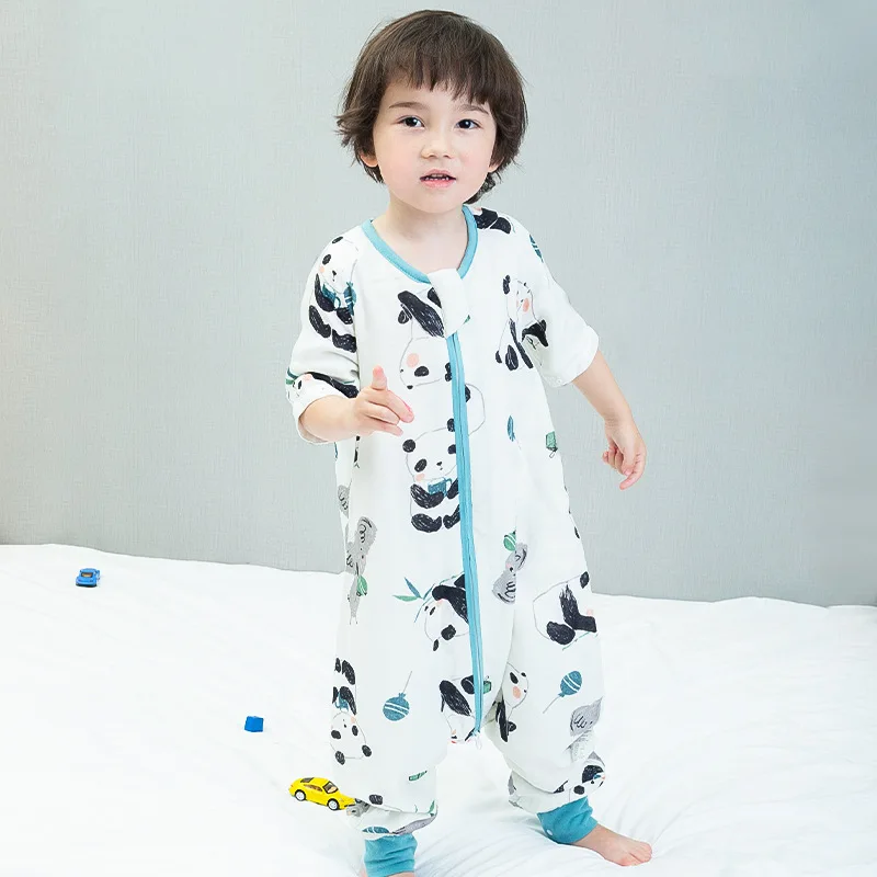 Baby Sleeping Bag Summer Thin Double-layer Bamboo Cotton Gauze Sleeping Bag Baby Children Split Legs Sleeping Bag