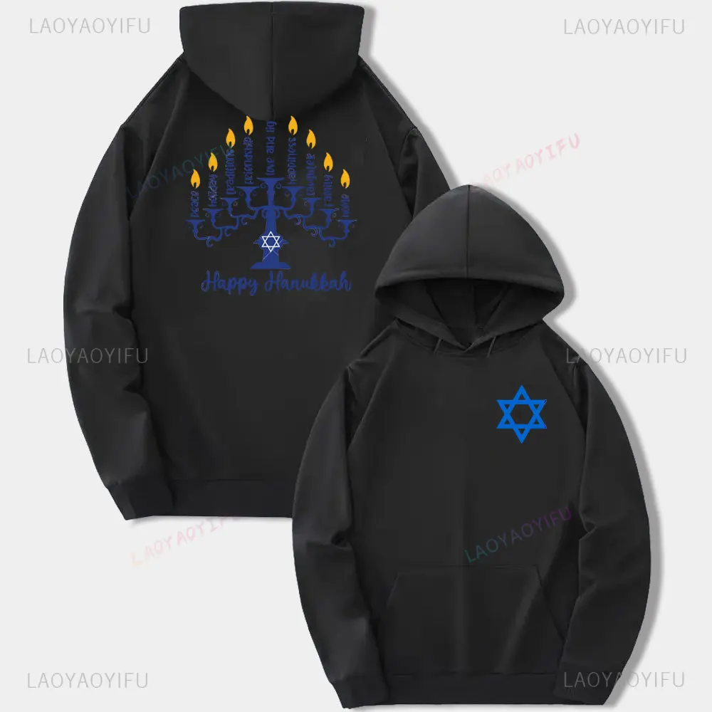 Happy Hanukkah Love Miraculous Occurrence Pullover Hoodie Men Clothes Autumn and Winter Hoody Men New in Hoodies Sweatshirt