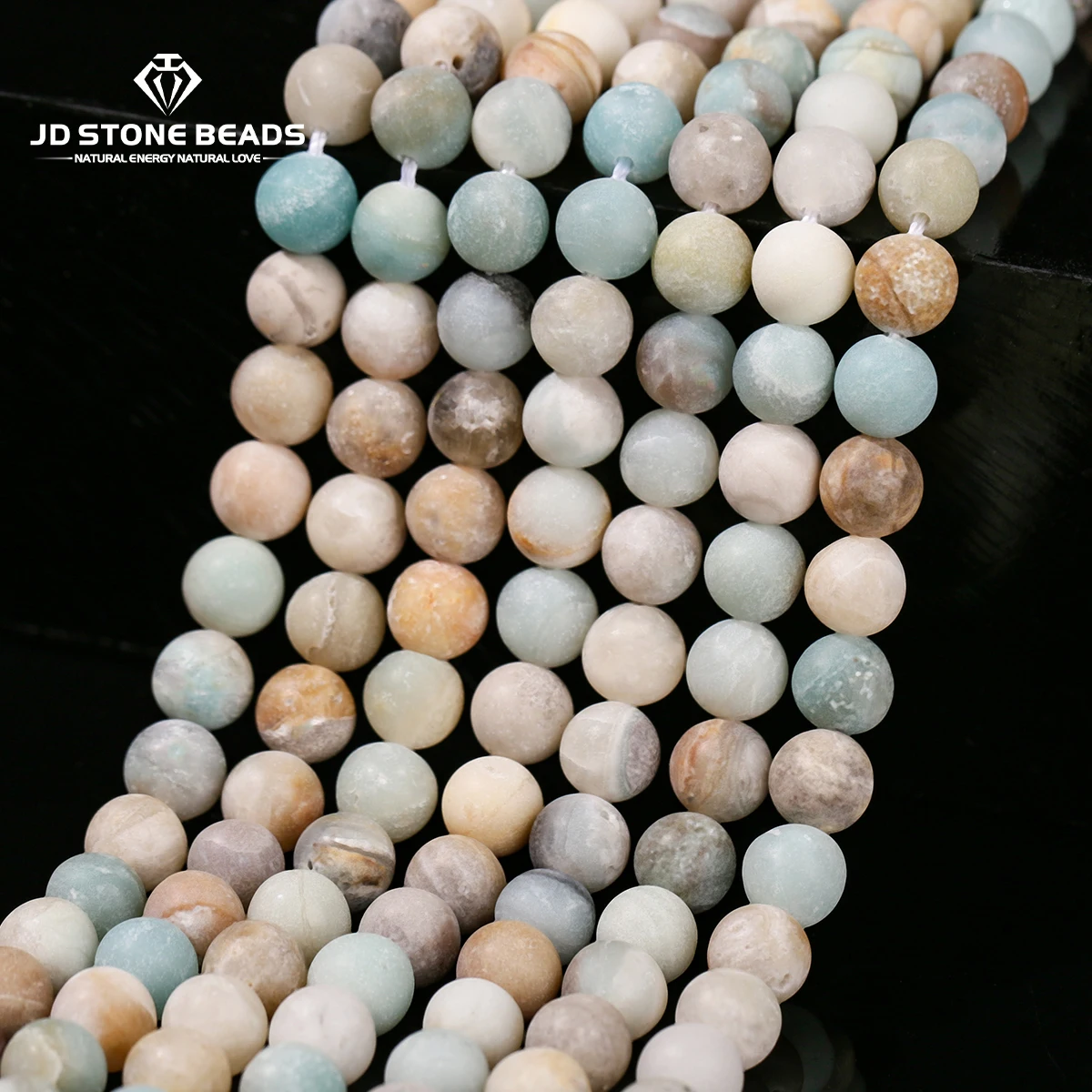 Frosted Natural Stone Amazonite Bead Round Loose Spacer Beads For Jewelry Making DIY Bracelet Necklace Accessories 4 6 8 10mm