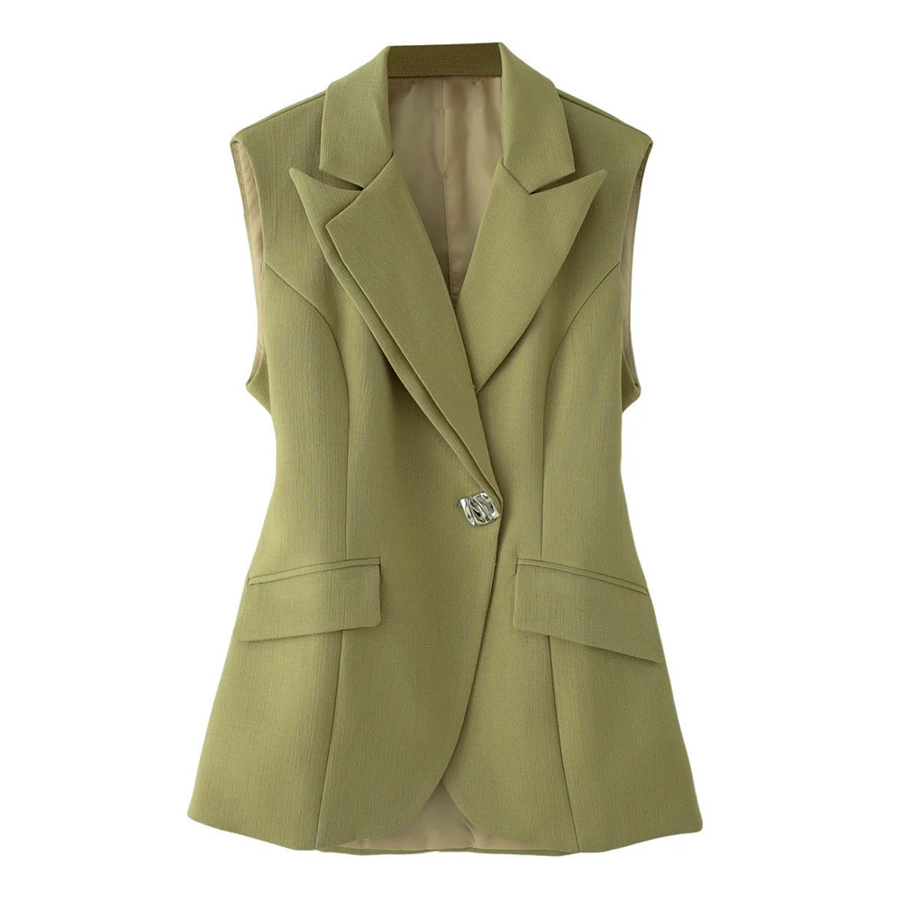 

BMURHMZA Women's New Product European and American Style Fashion Elegance Sleeveless Irregular Suit Vest