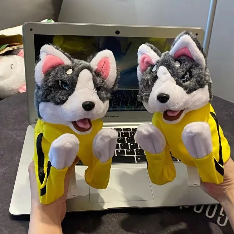 Kawaii มวย Husky หุ่นมือตุ๊กตา Kung Fu Husky ถุงมือตุ๊กตาเกมของเล่นนักมวยหุ่นมือหุ่น Action Interactive ของเล่นของขวัญ