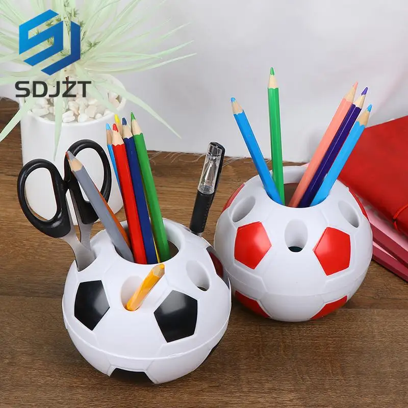 

1pc Soccer Ball Shaped Toothbrush Pen Pencil Holder Desktop Rack Student Gift
