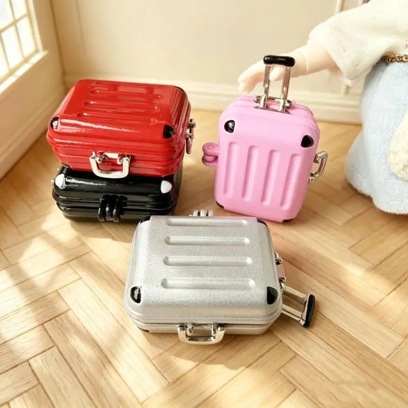 1Pcs Cute Home Decor Accessories 1:12 Scale Dollhouse Miniature Travel Luggage Box Suitcase Model Photography Props