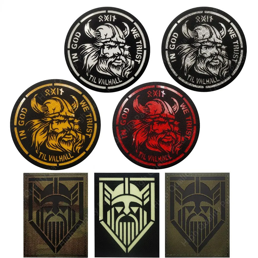 Parche táctico PVC Valhalla – Lobo vikingo con runas nórdicas - imagen 3