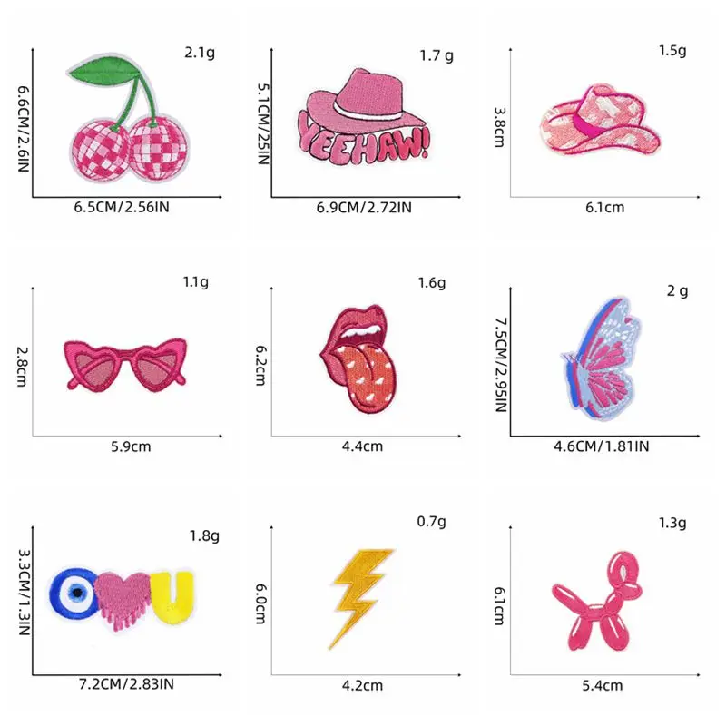 10PCS Wholesale Heart Letter Patches On Clothes Cartoon Embroidered Patch for Clothes DIY Iron On Patches For Clothing Sew Badge