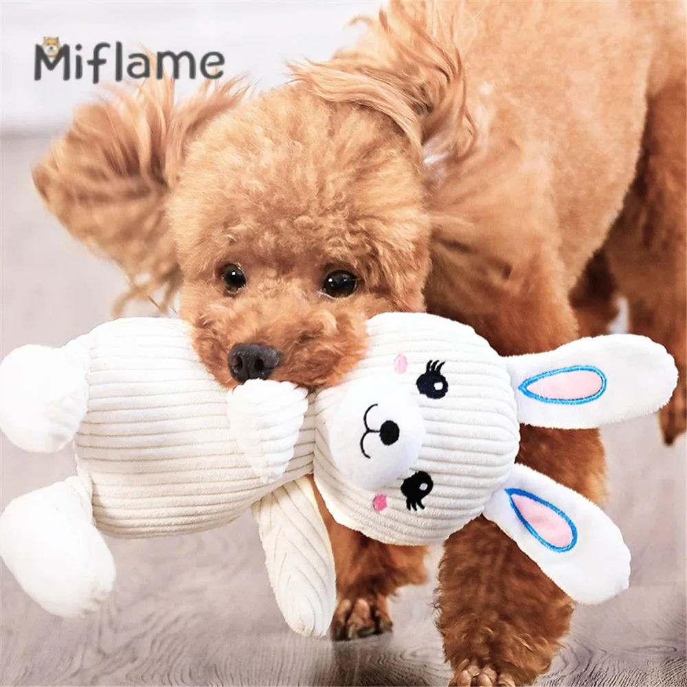 

Miflame Cartoon Dog Voice Toy Rabbit Plush Toys Teddy French Bulldog Sounding Toys Pet Toys Dogs Living Supplies Dog Accessories